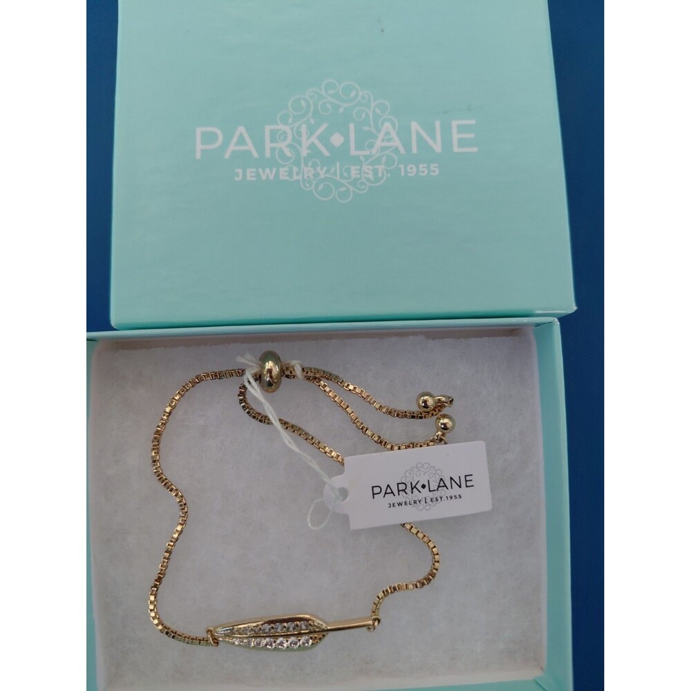 Park Lane "CLARITY" BRACELET GOLD Leaf w/ CZ's - Sparkling & Light - NEW In Box